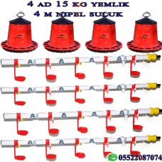 4 ADET 15 KG YEMLİK- 4 M NİPEL SULUK SETİ